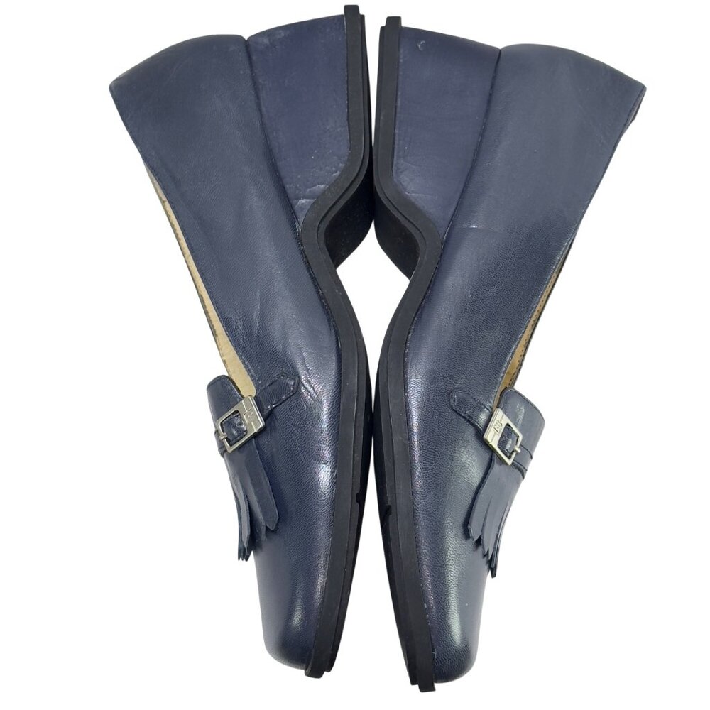 BISOU BISOU Dutch Navy Loafers Women's Leather Fringed Vamp Size 7.5N - Picture 8 of 13
